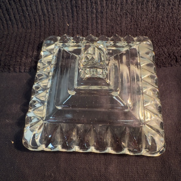 Vintage Clear Pressed Glass Covered Compote / Candy Dish – Jeannette Style  7–8″ - Picture 7 of 7